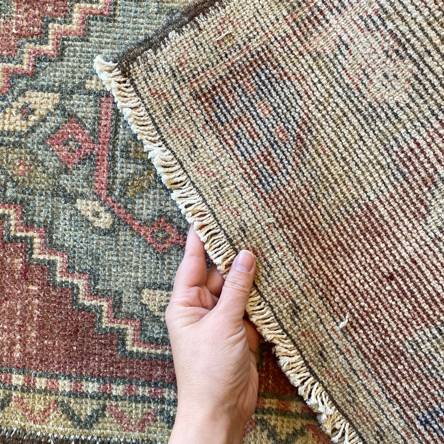 Vintage Turkish Mini Rug (3’1” x 1’8”)