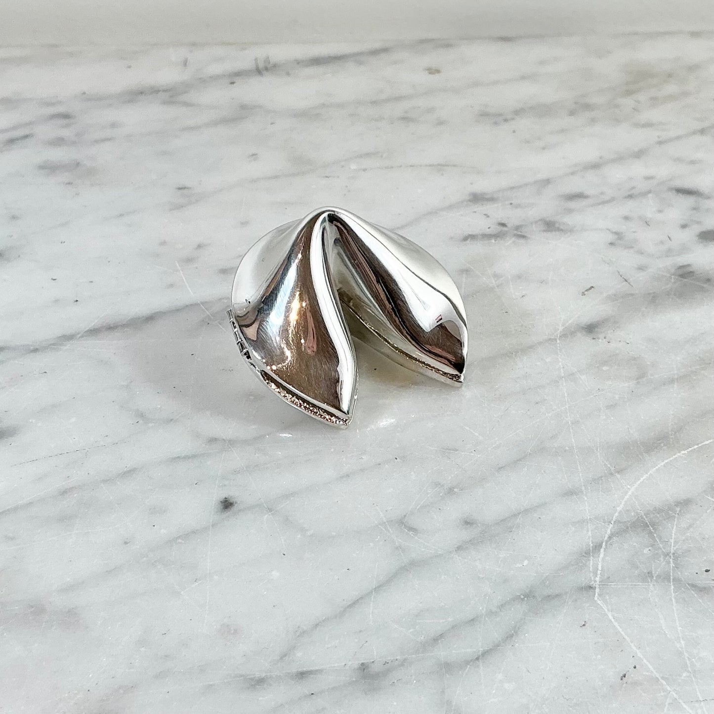 Vintage Silver Plated Fortune Cookie Box