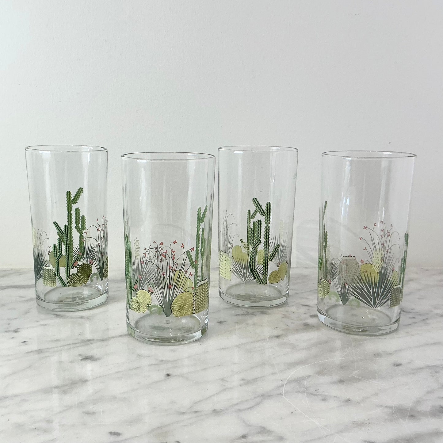 S/4 Vintage Cactus Glasses