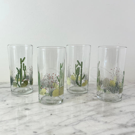 S/4 Vintage Cactus Glasses