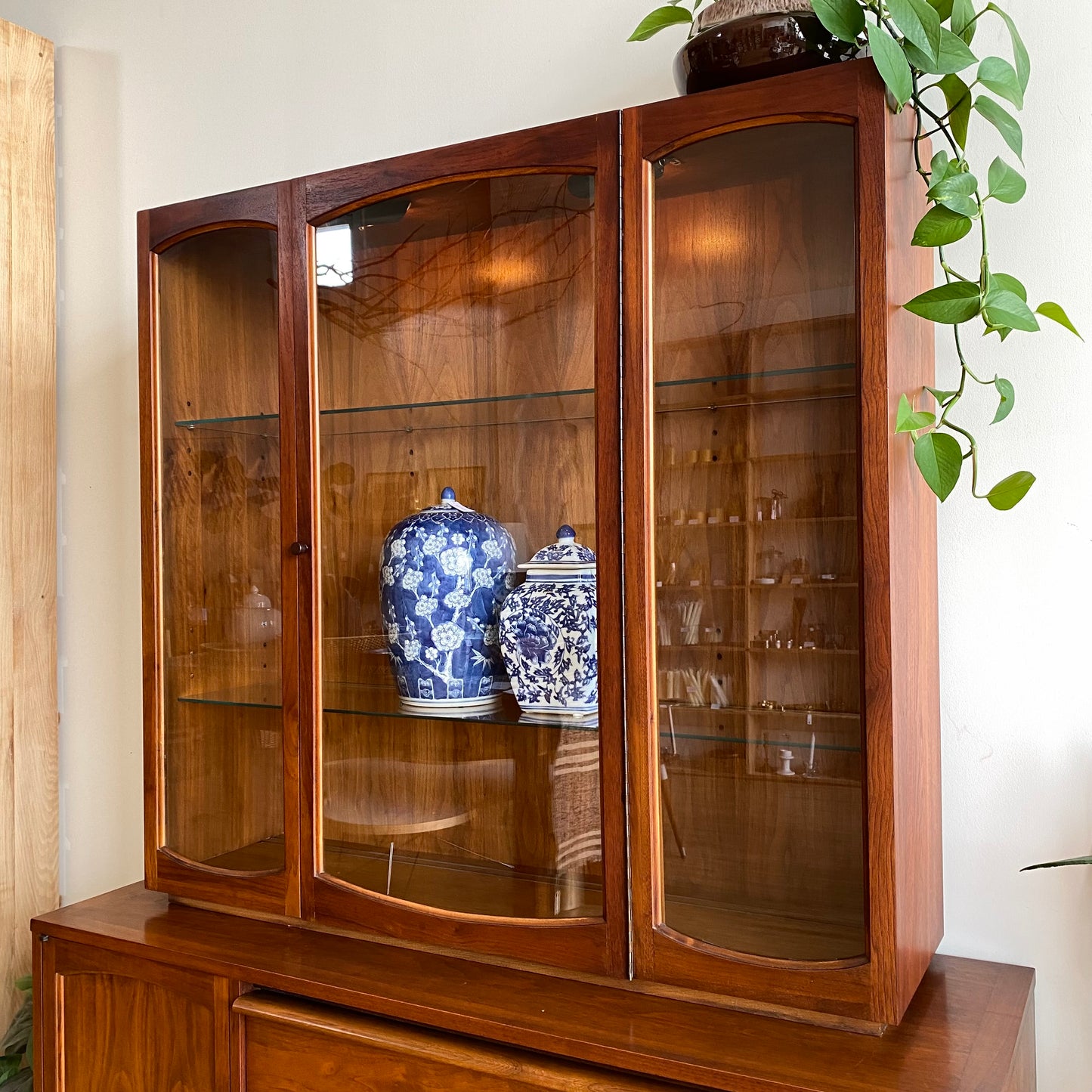 Vintage Walnut Hutch by Lane