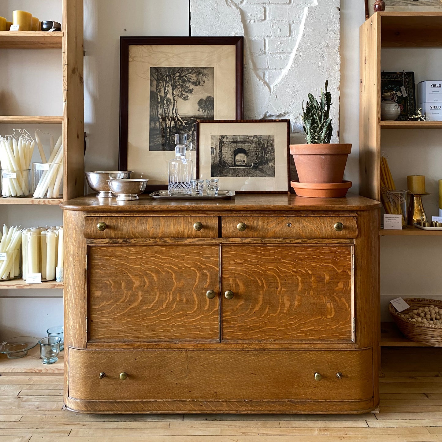 Antique Quarter-sawn Oak Cabinet