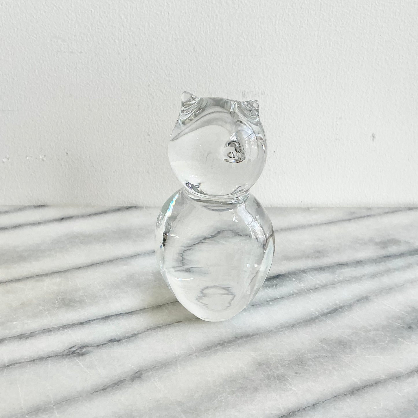 Vintage Glass Owl Figure / Paperweight