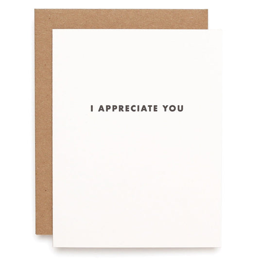 Futura "Appreciate" Letterpress Card