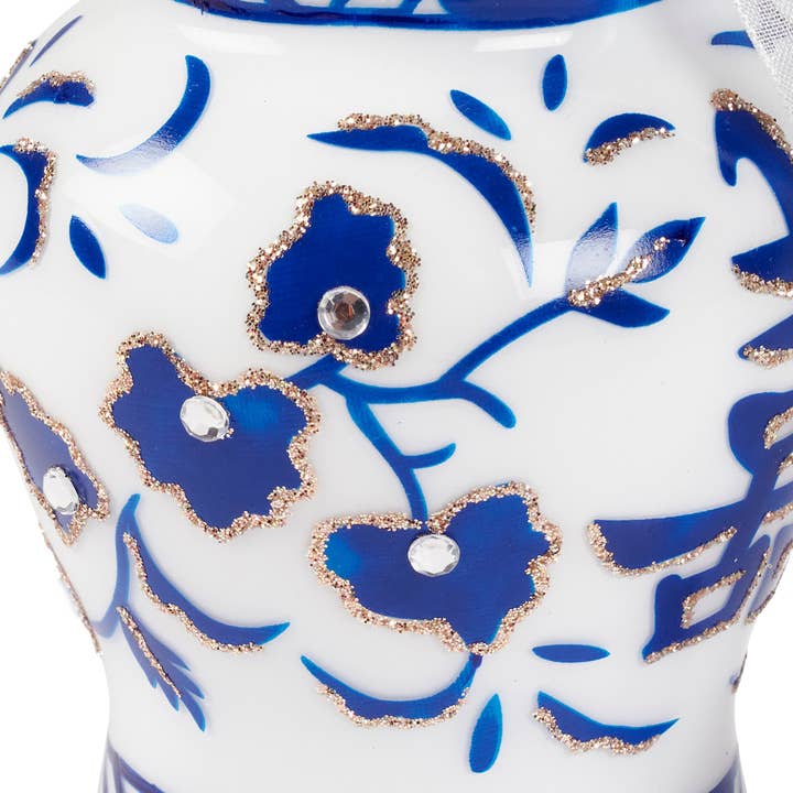 Glass Indigo Urn Ornament