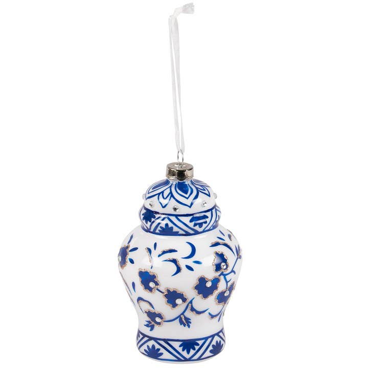 Glass Indigo Urn Ornament