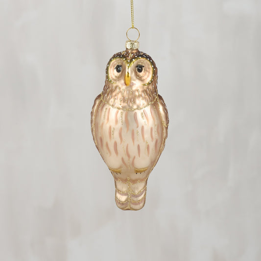 Glass Screech Owl Ornament