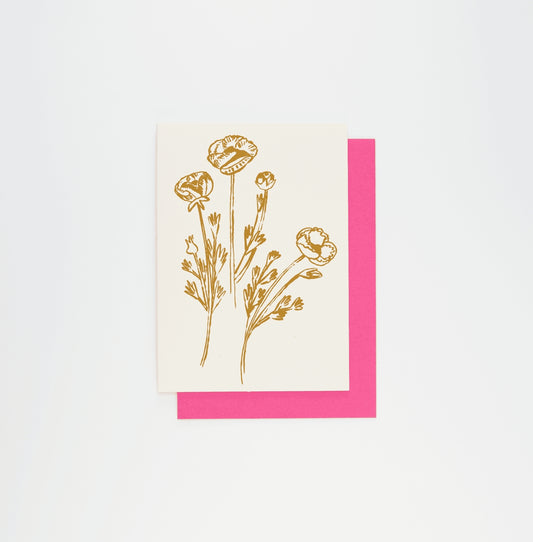 Card: Gold Flowers