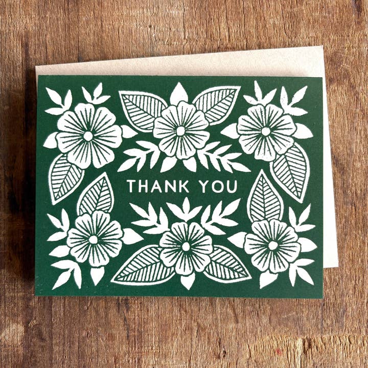 "Thank You" Greeting Card (Green)