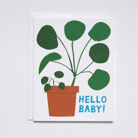 Hello Baby Pilea Card