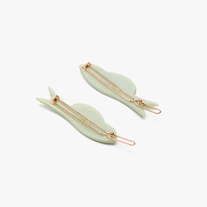 Jade Fish Hair Clip Set