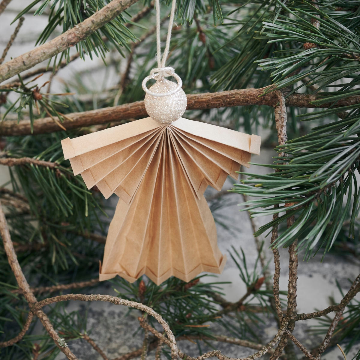 Large Paper Angel Ornament, Natural