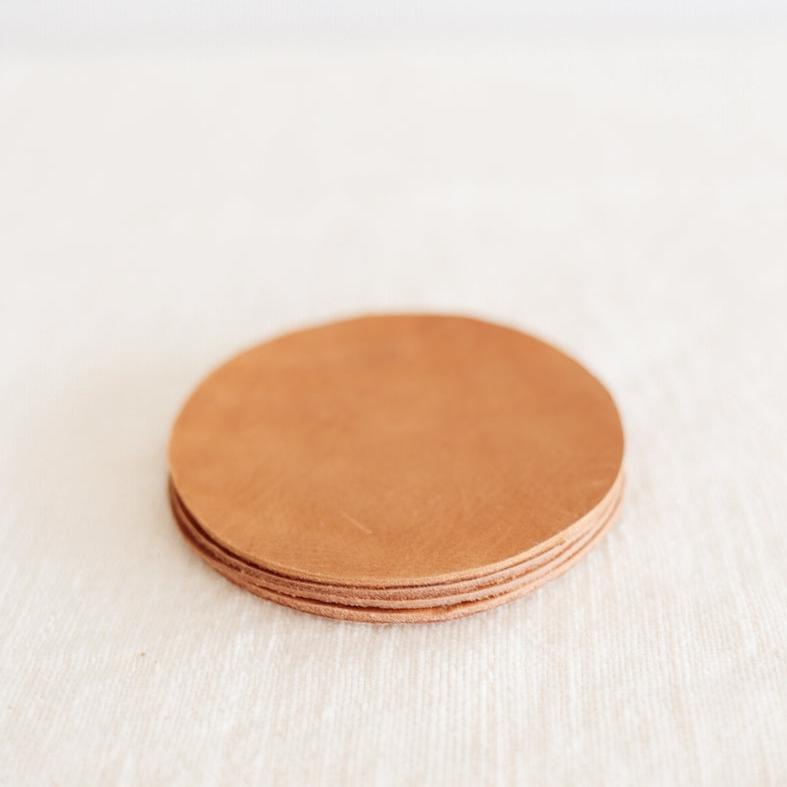 Simple Leather Coaster Set (4-pc)