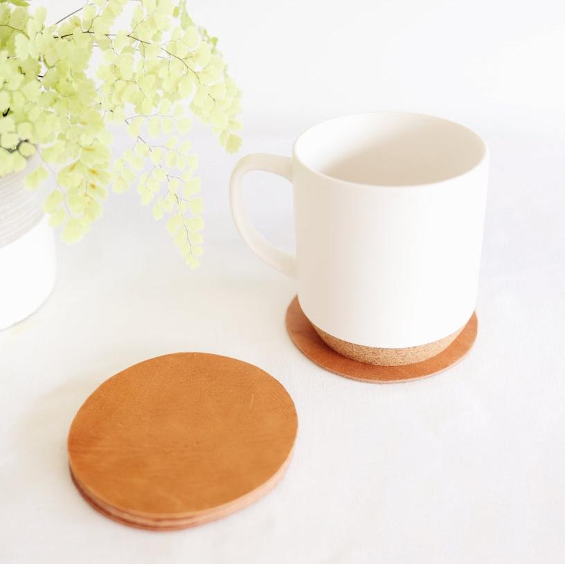 Simple Leather Coaster Set (4-pc)