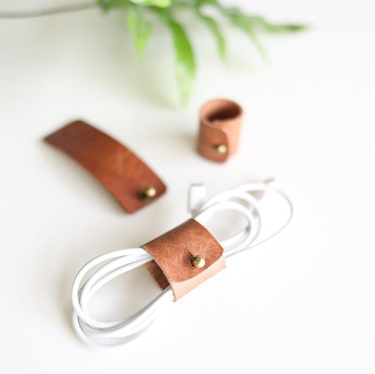 Leather Cord Keepers, Set of 3