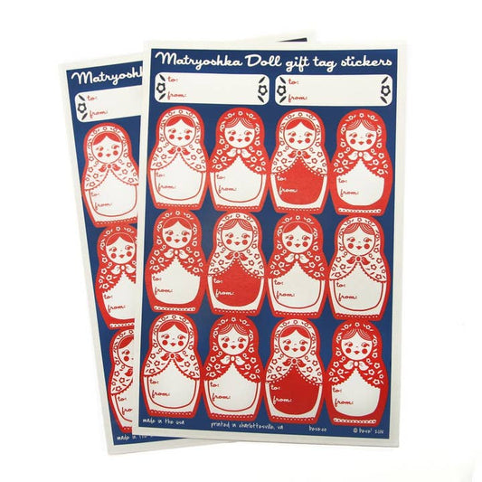 Matryoshka Doll Gift Tag Sticker Set