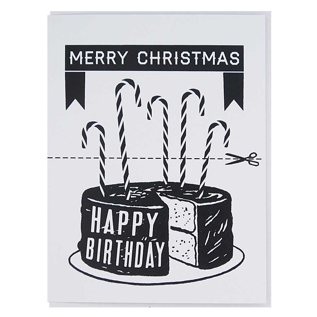 Card : Merry Christmas and Happy Birthday