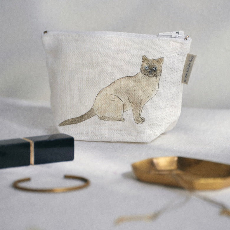 Isabelle Boinot Mini Pouch, Two Cats