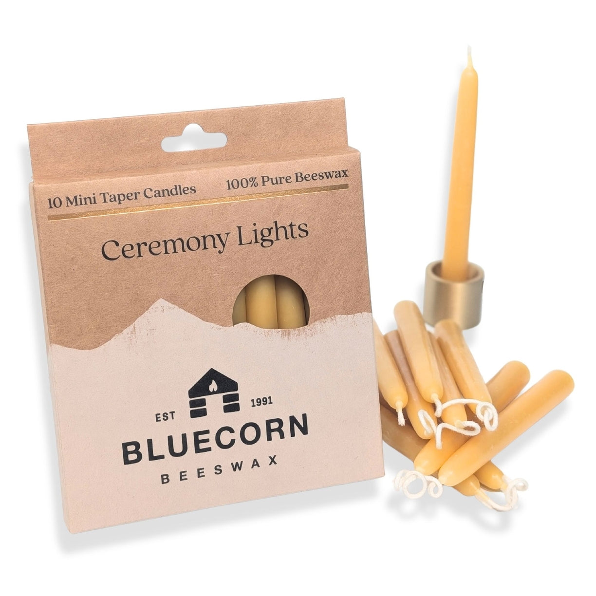 10-pk Mini Beeswax Taper Candles -- 4.5"