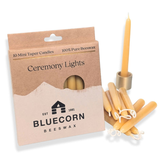 10-pk Mini Beeswax Taper Candles -- 4.5"