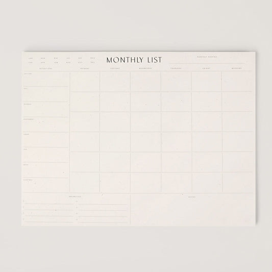 Monthly List Pad