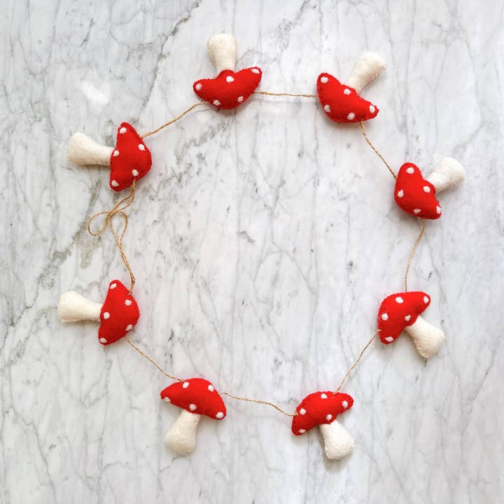 Felt Mushroom Garland