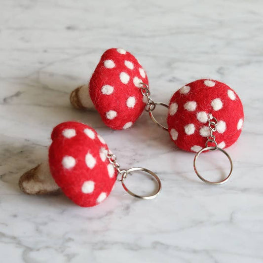 Felt Mushroom Keyring