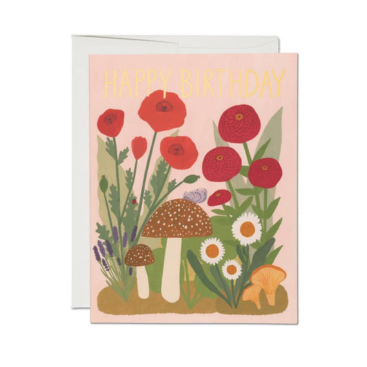 Mushroom Melody Birthday Greeting Card