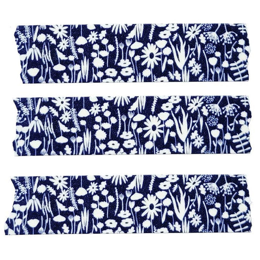 Navy Blue Floral Washi Tape