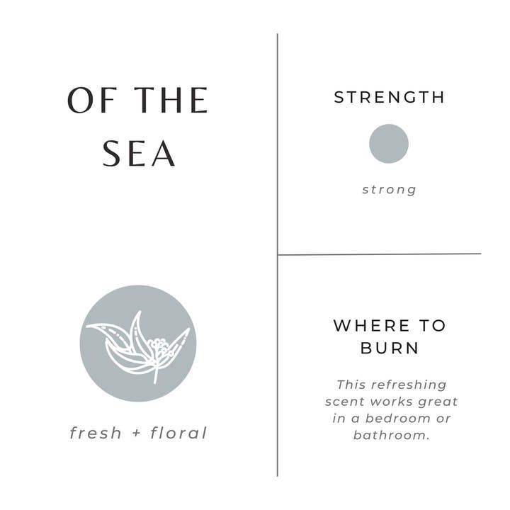 Of the Sea (Lavender, Eucalyptus, Peppermint) Candle, 8oz