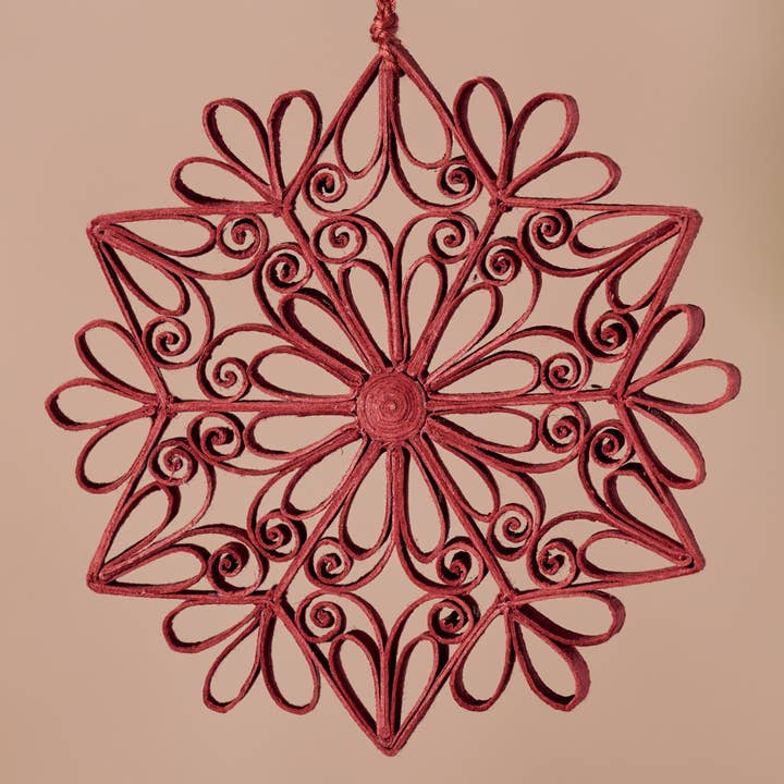 Quilled Snowflake Ornament - Burgundy