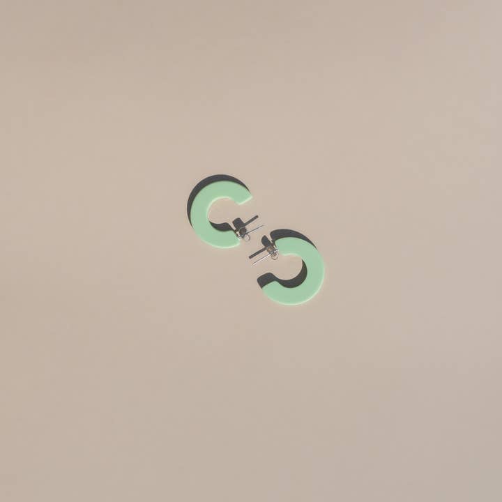 Ray Hoop Earrings, Kiwi