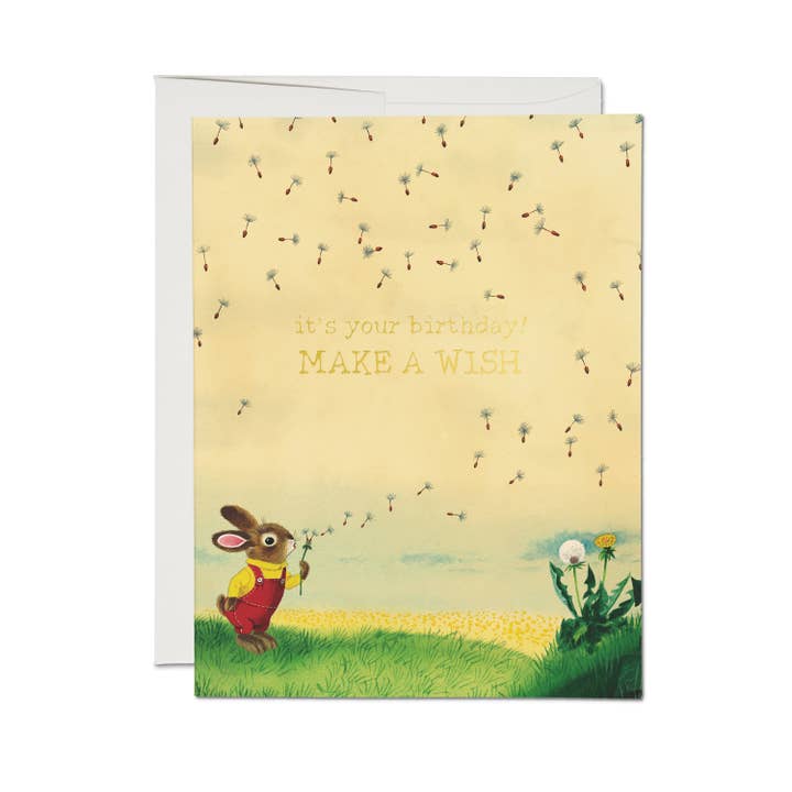 Richard Scarry Bunny and Dandelion Birthday Card
