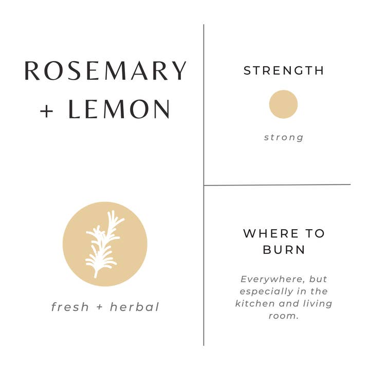 Rosemary + Lemon Candle, 8oz