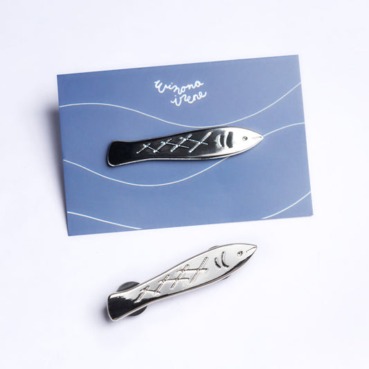 Silver Sardine Pin