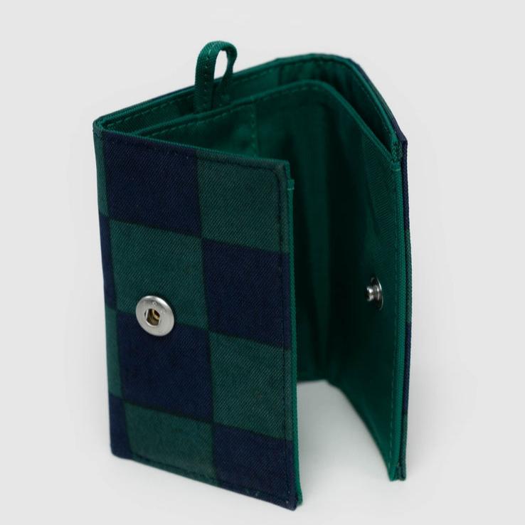 Snap Wallet : Navy Green Check