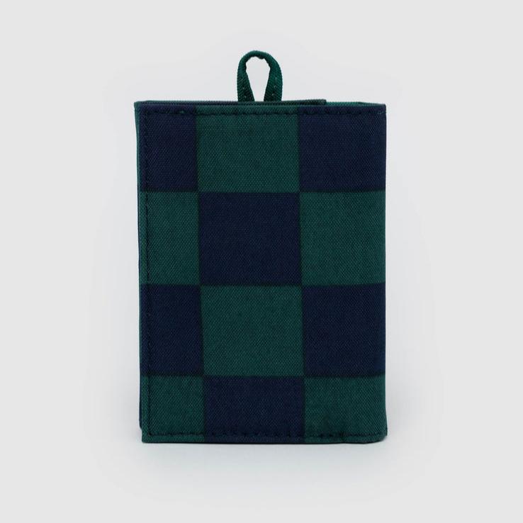 Snap Wallet : Navy Green Check