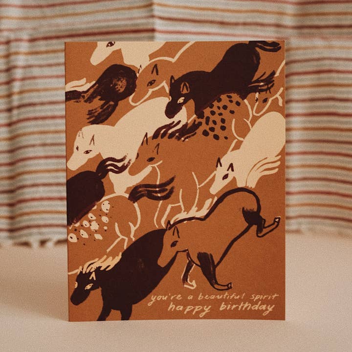 Spirited Horses Birthday Card