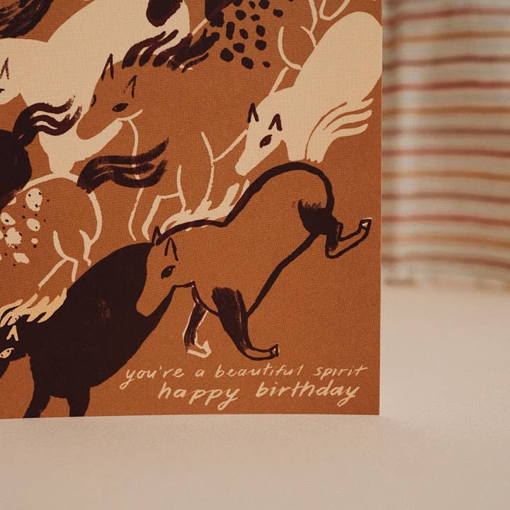 Spirited Horses Birthday Card