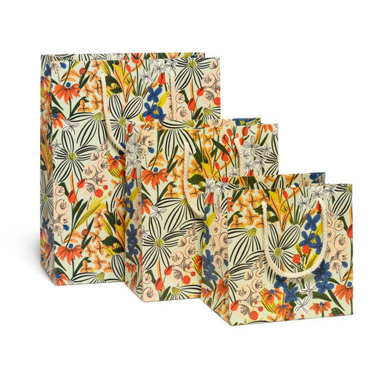 Striped Florals Gift Bag, Choose Size