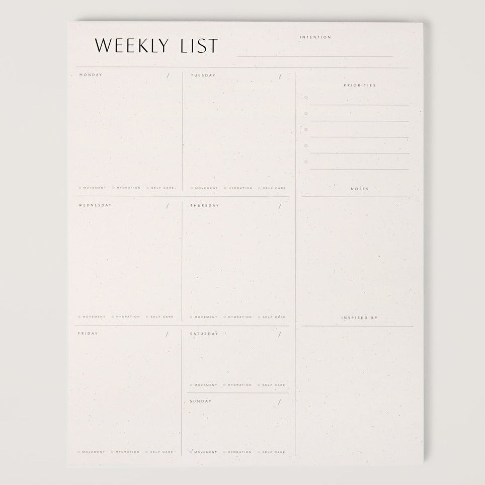 Weekly List Pad