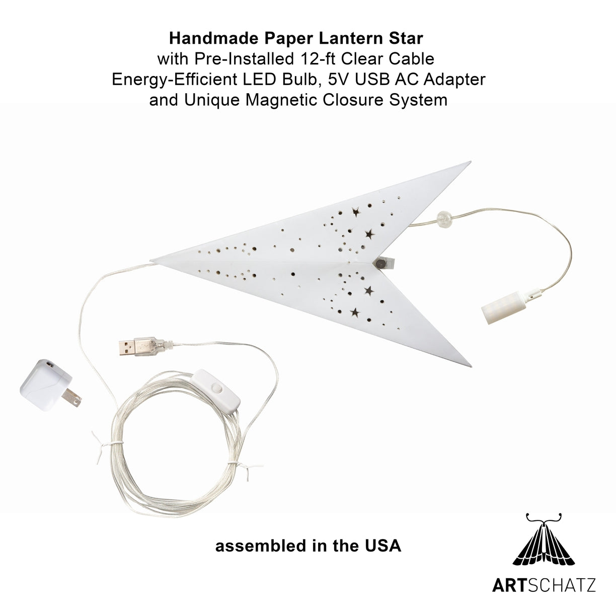 10% OFF: White 9-Point Twinkle Star, 25"