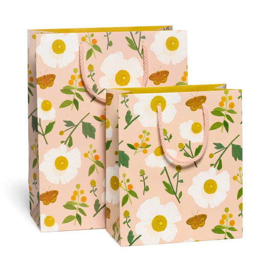 White Poppies Gift Bag (Choose Size)