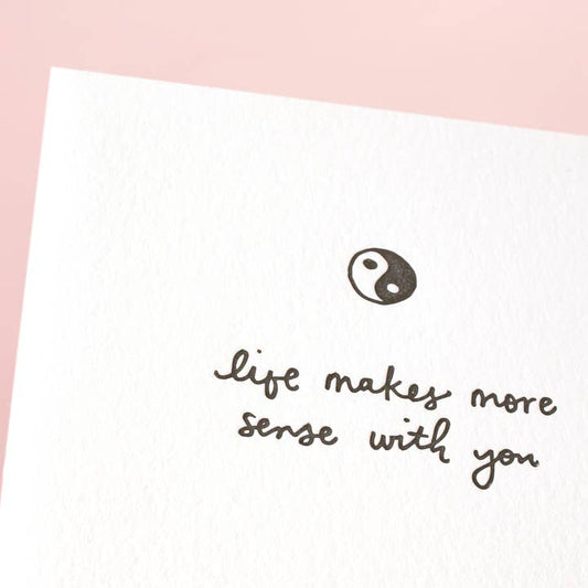 Yin Yang Love - Letterpress Greeting Card
