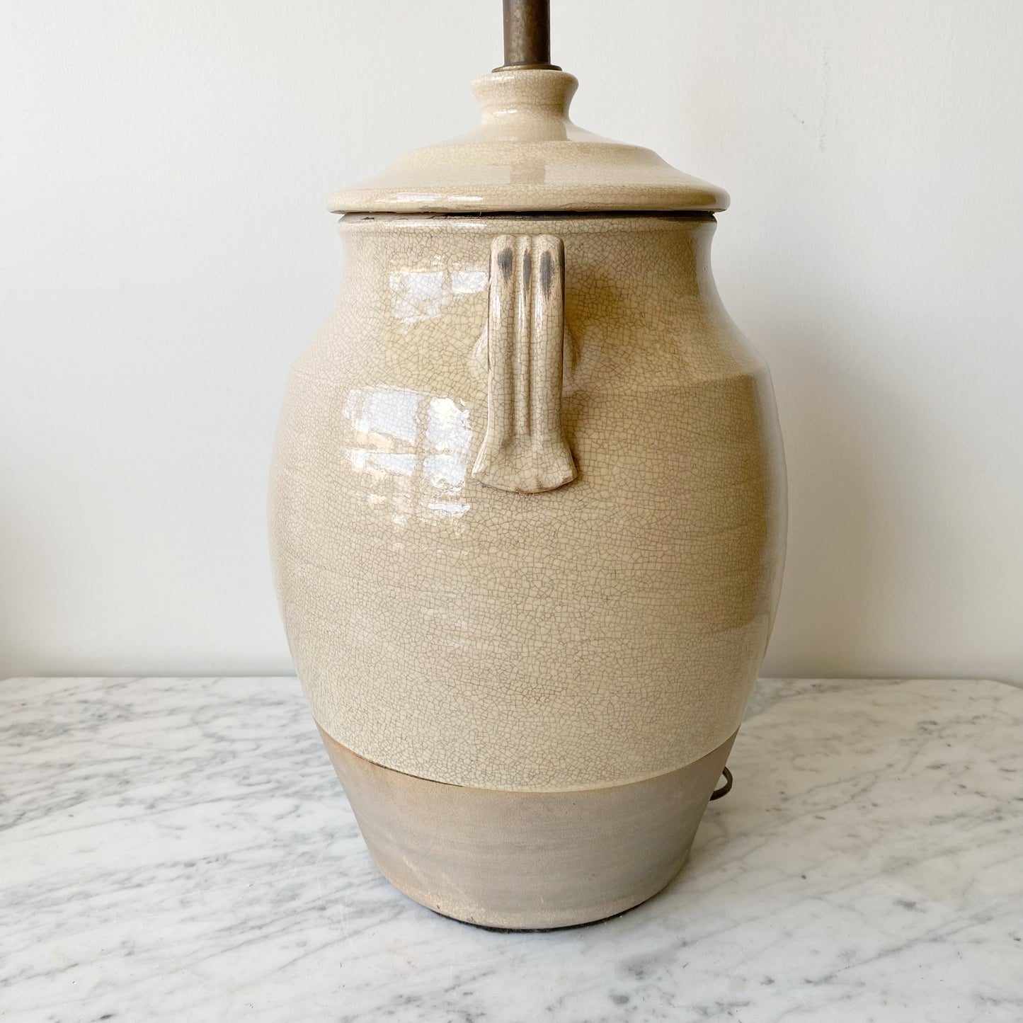 XL Vintage Stoneware Pottery Lamp