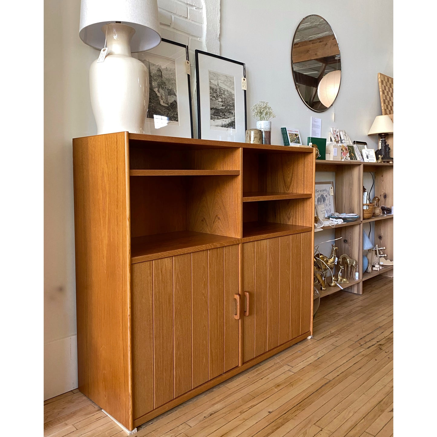 Large Vintage Teak Storage Cabinet