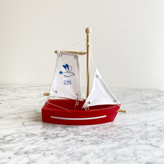 Found Wooden Toy Sailboat