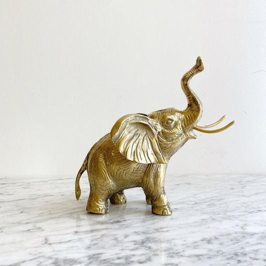 Darling Vintage Brass Elephant, 8.25"