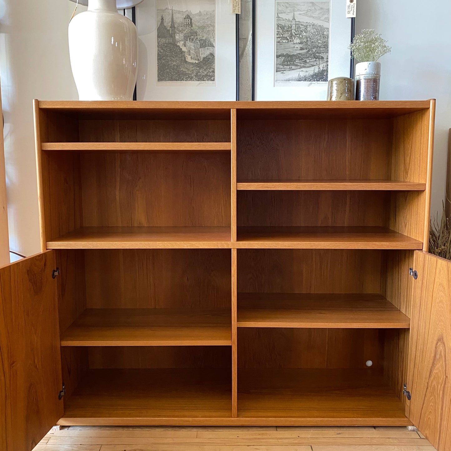 Large Vintage Teak Storage Cabinet