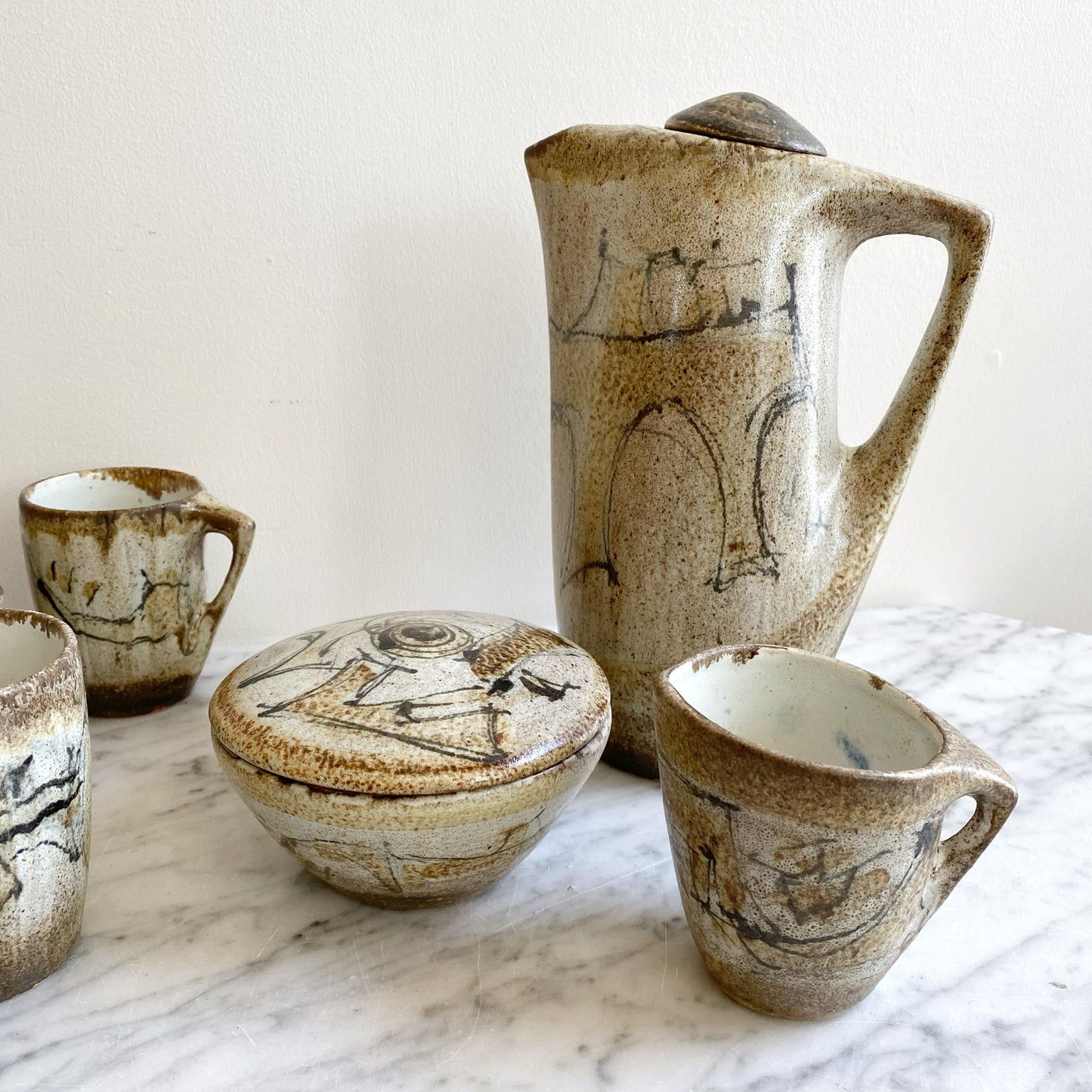 Vintage Ceramic Coffee Set (15-pc)